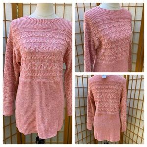 Christopher & Banks Pink Knitted Long Sweater SZ M NWT
